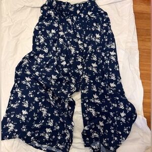 Floral Navy and White Pants